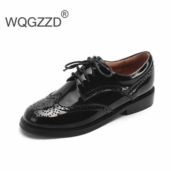 retro british style bullock shoes women's oxford shoes genuine leather classic student dating female driving mujer, Black
retro british style bullock shoes women's oxford shoes genuine leather classic student dating female driving mujer, Black