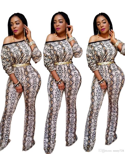 fashion snake skin printing long wide leg jumpsuits 2019 spring one shoulder long sleeves party romper outfits real image
fashion snake skin printing long wide leg jumpsuits 2019 spring one shoulder long sleeves party romper outfits real image