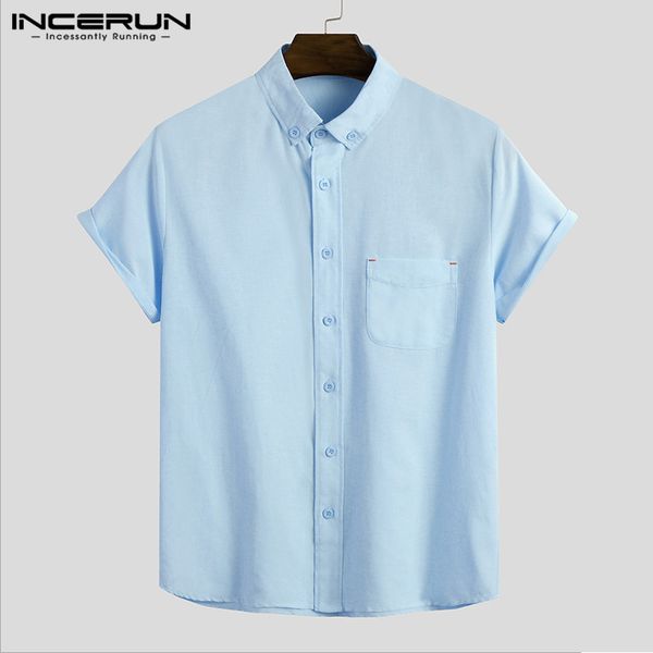 men's casual shirts incerun men summer short sleeve lapel solid color camisa man leisure baggy blusas fashion loose breathable blouse, White;black
men's casual shirts incerun men summer short sleeve lapel solid color camisa man leisure baggy blusas fashion loose breathable blouse, White;black
