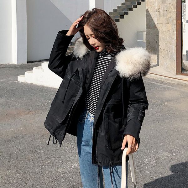 women's down & parkas 90% duck jacket woman hooded parka winter coat women raccoon fur collar long korean abrigo mujer my1514, Black
women's down & parkas 90% duck jacket woman hooded parka winter coat women raccoon fur collar long korean abrigo mujer my1514, Black