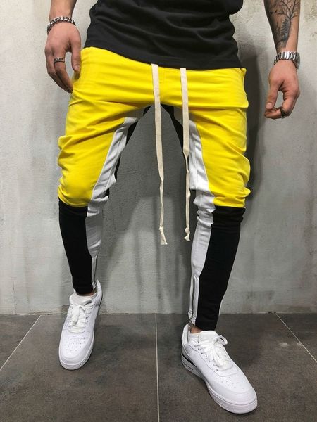 men's new casual zipper fastener pocket stitched with yellow stylish tracksuit pants, Black
men's new casual zipper fastener pocket stitched with yellow stylish tracksuit pants, Black