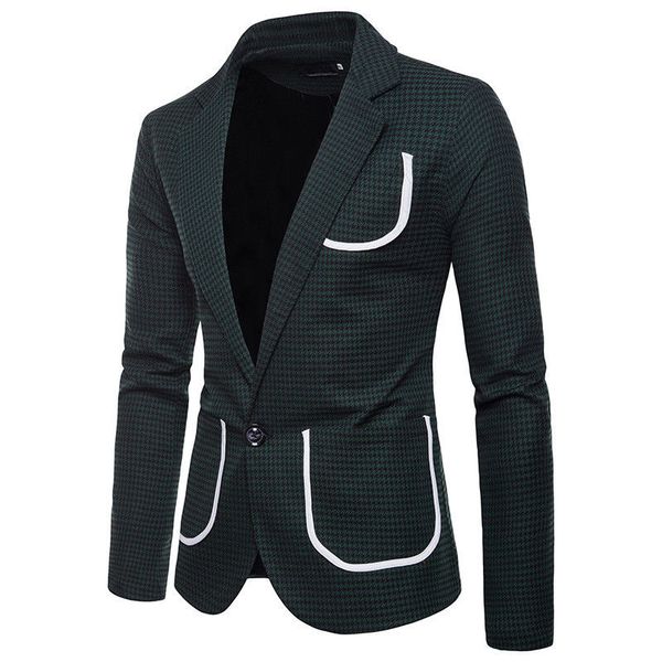 2018 new style fashion men's slim fit one button formal business casual suit blazer plaid pocket, White;black
2018 new style fashion men's slim fit one button formal business casual suit blazer plaid pocket, White;black