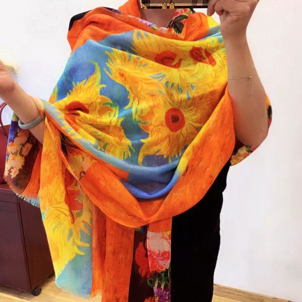 2020 van gogh sunflower 300 branch super fine pure cashmere shawl long money scarf female winter thin batch, Blue;gray
2020 van gogh sunflower 300 branch super fine pure cashmere shawl long money scarf female winter thin batch, Blue;gray