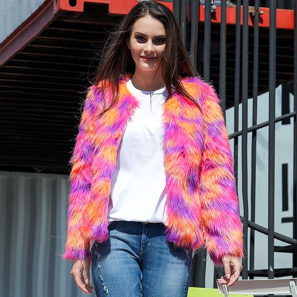 colorful rainbow faux fur coat winter autumn winter long sleeve o neck casual fur jackets ladies warm elegant outwear coat 3xl, Black
colorful rainbow faux fur coat winter autumn winter long sleeve o neck casual fur jackets ladies warm elegant outwear coat 3xl, Black