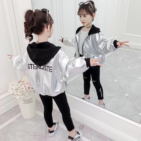 girls sport leather jacket fall girls hoodies coat reflective silver long sleeve outerwear girl clothes children's clothing, Blue;gray
girls sport leather jacket fall girls hoodies coat reflective silver long sleeve outerwear girl clothes children's clothing, Blue;gray