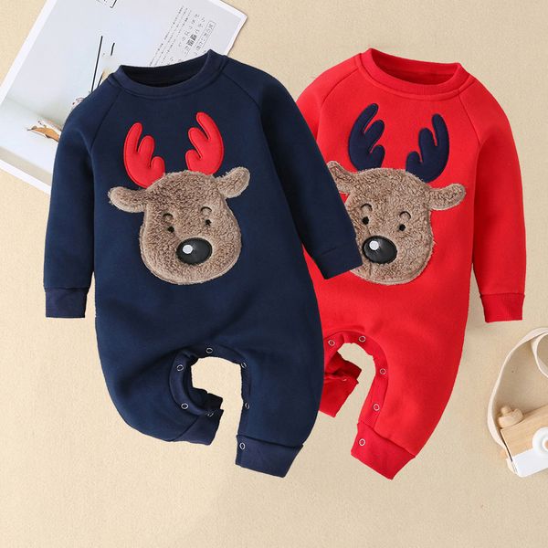 newborn winter rompers infant baby boys girls christmas xmas fawn print long sleeve thick romper outfits recien nacido invierno, Blue 
newborn winter rompers infant baby boys girls christmas xmas fawn print long sleeve thick romper outfits recien nacido invierno, Blue