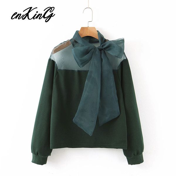2019 women sweet patchwork sweatshirts bow tie decorate see through long sleeve pullovers solid outwear casual, Black
2019 women sweet patchwork sweatshirts bow tie decorate see through long sleeve pullovers solid outwear casual, Black