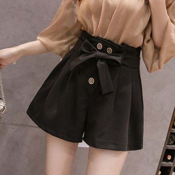2020 new summer women shorts korean chic lace-up buttons high waist wide leg shorts woman casual loose, White;black
2020 new summer women shorts korean chic lace-up buttons high waist wide leg shorts woman casual loose, White;black