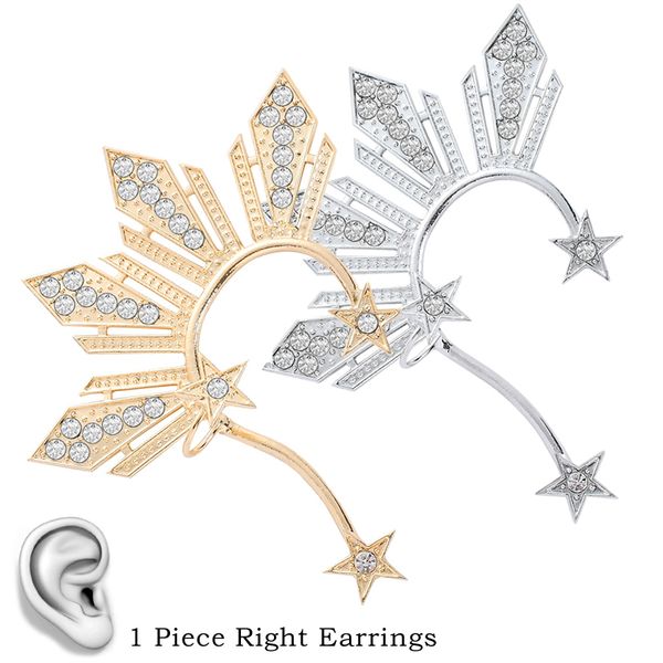 gold color crystal rhinestone star ear cuff earrings for women hyperbole lovely big ear clip on earrings fashion jewelry 1pcs, Silver
gold color crystal rhinestone star ear cuff earrings for women hyperbole lovely big ear clip on earrings fashion jewelry 1pcs, Silver