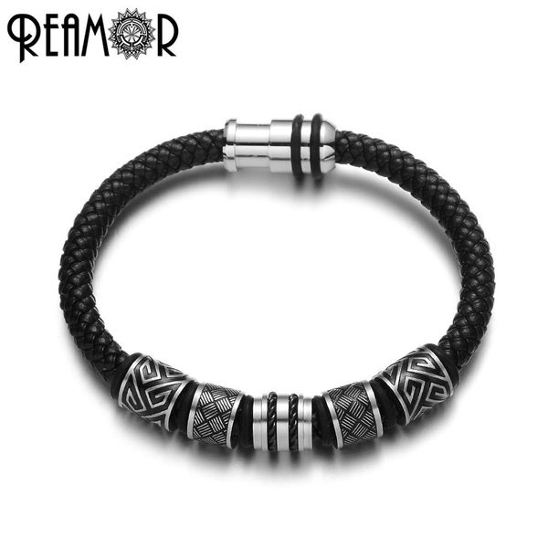 reamor new arrive male bracelet jewelry black genuine leather braided men bracelets & bangles stripe steel bead bracelets gifts c19021501
reamor new arrive male bracelet jewelry black genuine leather braided men bracelets & bangles stripe steel bead bracelets gifts c19021501