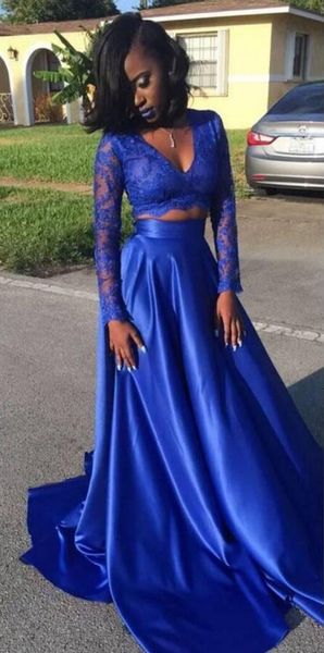 fashion royal blue african prom evening dress formal gowns lace illusion long sleeves satin two pieces pageant celebrity dress, Black
fashion royal blue african prom evening dress formal gowns lace illusion long sleeves satin two pieces pageant celebrity dress, Black