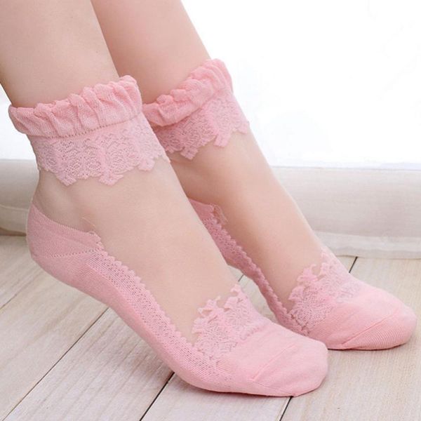 women fashion accessories 1 pair summer style cotton lace detail transparent silk thin socks, Black;white
women fashion accessories 1 pair summer style cotton lace detail transparent silk thin socks, Black;white