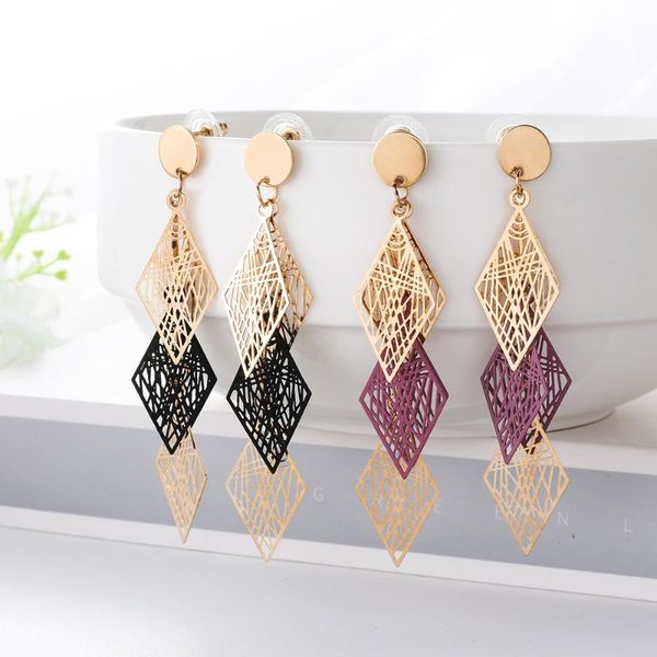 wybu style six color rhombus howllow out drop earring for women lady's black long chain earing jewel geomatric brincos, Silver
wybu style six color rhombus howllow out drop earring for women lady's black long chain earing jewel geomatric brincos, Silver