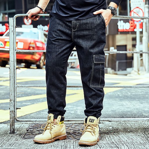 plus size -7xl 2019 men's harem jeans washed feet shinny denim black pants hip hop multi pocket letter embroidery joggers pants, Blue
plus size -7xl 2019 men's harem jeans washed feet shinny denim black pants hip hop multi pocket letter embroidery joggers pants, Blue