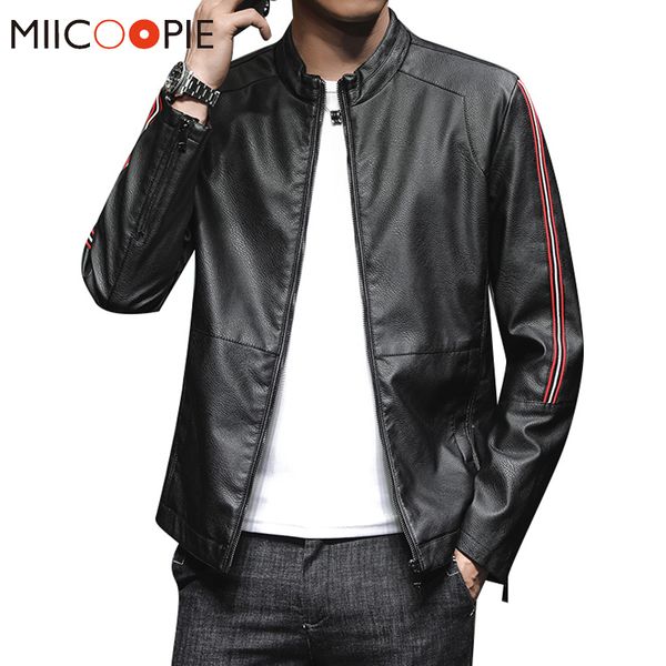 classic black motorcycle jackets men fashion side stripe veste homme en cuir stand collar mens biker leather jacket
classic black motorcycle jackets men fashion side stripe veste homme en cuir stand collar mens biker leather jacket