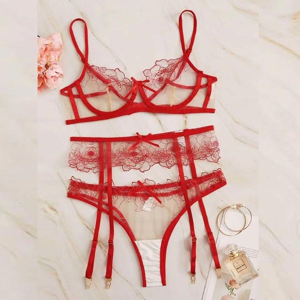 bras sets floral lace garter lingerie set women intimates 2021 underwire transparent bra and thongs underwear fashionb4, Red;black
bras sets floral lace garter lingerie set women intimates 2021 underwire transparent bra and thongs underwear fashionb4, Red;black