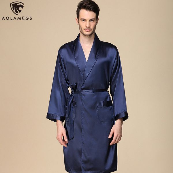 aolamegs men pajamas solid color silk night gown thin soft long sleeve open sleepwear luxury fashion style men homewear summer, Black;brown
aolamegs men pajamas solid color silk night gown thin soft long sleeve open sleepwear luxury fashion style men homewear summer, Black;brown