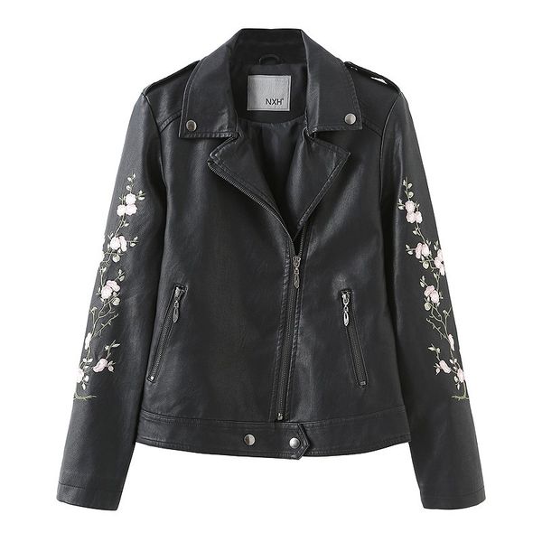 women's autumn clothing faux leathe lapel neck outerwear coats fashion motorcycle vintage leather bombe garments zipper long sleeve jac, Black
women's autumn clothing faux leathe lapel neck outerwear coats fashion motorcycle vintage leather bombe garments zipper long sleeve jac, Black