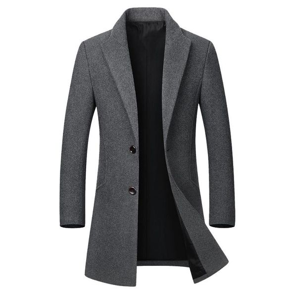 2019 winter wool jacket men's high-quality wool coat casual slim collar coat men's long cotton collar trench m-4xl, Black
2019 winter wool jacket men's high-quality wool coat casual slim collar coat men's long cotton collar trench m-4xl, Black