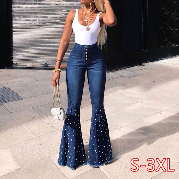 vintage women beading denim pants flare trousers high waist jeans fashion elastic bell-bottoms chic streetwear jeans woman, Blue
vintage women beading denim pants flare trousers high waist jeans fashion elastic bell-bottoms chic streetwear jeans woman, Blue