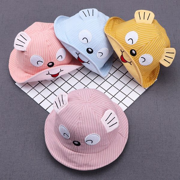 2020 new baby bucket cap hat cartoon embroidered smile striped hat fashion children's sun 0-24 months, Yellow
2020 new baby bucket cap hat cartoon embroidered smile striped hat fashion children's sun 0-24 months, Yellow