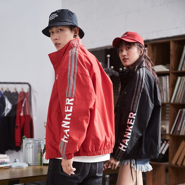 spring autumn couples jacket men's black sports loose standing collar jackets fashion korean style gg50jk, Black;brown
spring autumn couples jacket men's black sports loose standing collar jackets fashion korean style gg50jk, Black;brown