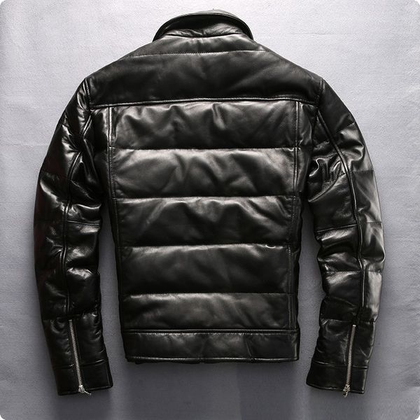 2020 winter new sheepskin genuine leather short jacket casual mens turn down collar duck down coat chaqueta de cuero hombre, Black
2020 winter new sheepskin genuine leather short jacket casual mens turn down collar duck down coat chaqueta de cuero hombre, Black