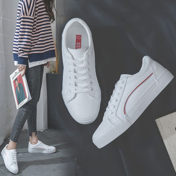 2019 spring new style casual white shoes women flat of students versatile sneakers solid color women's shoes, Black
2019 spring new style casual white shoes women flat of students versatile sneakers solid color women's shoes, Black