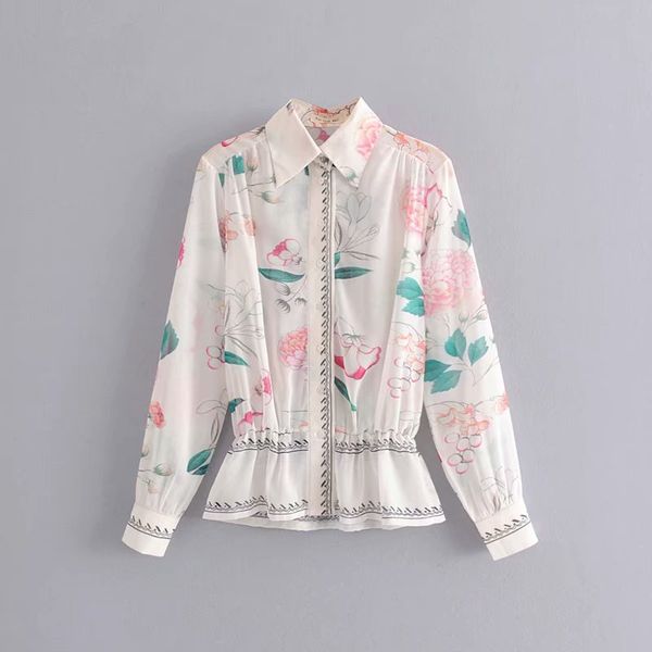 vintage chic floral print slim waist chiffon blouse fashion women semitransparent sun protection shirts casual blusas mujer, White
vintage chic floral print slim waist chiffon blouse fashion women semitransparent sun protection shirts casual blusas mujer, White