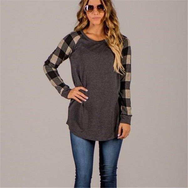 2019 autumn t shirts women with print plaid casual chiffon loose woman clothing long sleeve t-shirt plus size shirts
2019 autumn t shirts women with print plaid casual chiffon loose woman clothing long sleeve t-shirt plus size shirts