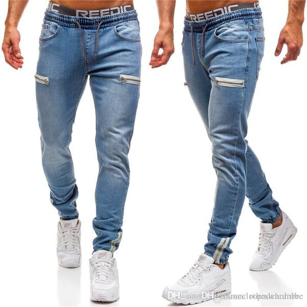 mens designer jeans solid color autumn casual loose sports zipper drawstring pencil pants mens fashion jeans, Blue
mens designer jeans solid color autumn casual loose sports zipper drawstring pencil pants mens fashion jeans, Blue