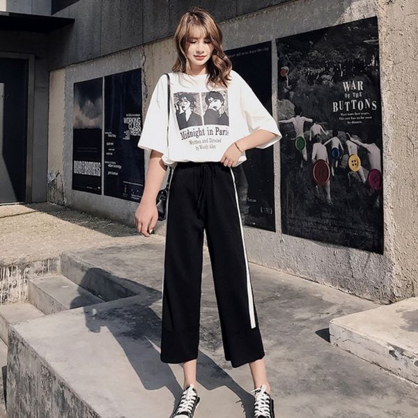 ladies playsuit loose color matching wide leg high waist drape straight leg pants women clothes kombinezony for women, Black;white
ladies playsuit loose color matching wide leg high waist drape straight leg pants women clothes kombinezony for women, Black;white