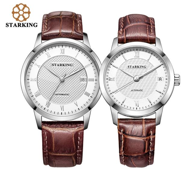 starking couples watches automatic leather strap watches roman dial 28800 mechanical lovers wristwatch relogios masculinos, Slivery;brown
starking couples watches automatic leather strap watches roman dial 28800 mechanical lovers wristwatch relogios masculinos, Slivery;brown