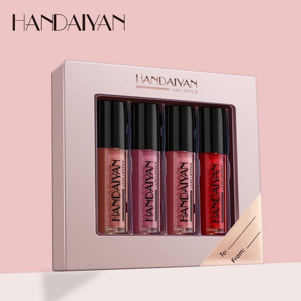handaiyan 4 colors/box matte liquid lipstick kit women makeup set matt lipstick lips make up cosmetics tint lip gloss waterproof
handaiyan 4 colors/box matte liquid lipstick kit women makeup set matt lipstick lips make up cosmetics tint lip gloss waterproof