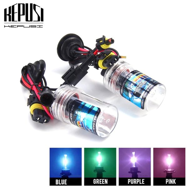 

2pcs hid xenon h8 h9 h11 car headlight bulb 35w 4300k 6000k 8000k purple pink green deep blue auto lamp ac 12v xenon fog lamp