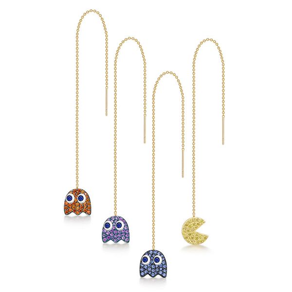 single cute ear thread dangle earrings for pac-man with zircon unique women earrings personality fashion jewelry gifts, Silver
single cute ear thread dangle earrings for pac-man with zircon unique women earrings personality fashion jewelry gifts, Silver