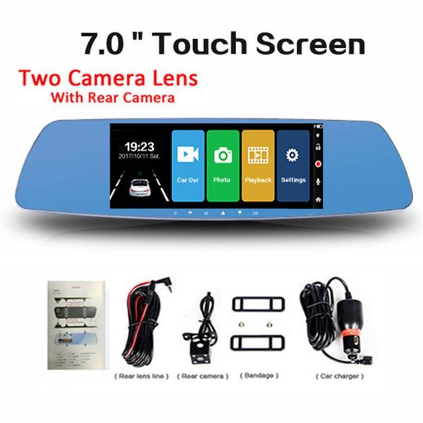 7 inch touch screen car dvr dual lens camera rearview mirror video recorder dash cam auto camera
7 inch touch screen car dvr dual lens camera rearview mirror video recorder dash cam auto camera