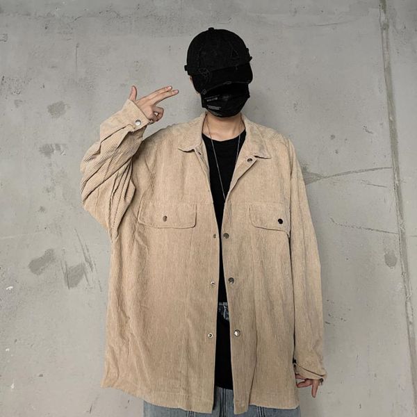 autumn corduroy shirt men's fashion solid color casual retro cotton shirt man streetwear wild loose long-sleeved shirts mens, White;black
autumn corduroy shirt men's fashion solid color casual retro cotton shirt man streetwear wild loose long-sleeved shirts mens, White;black