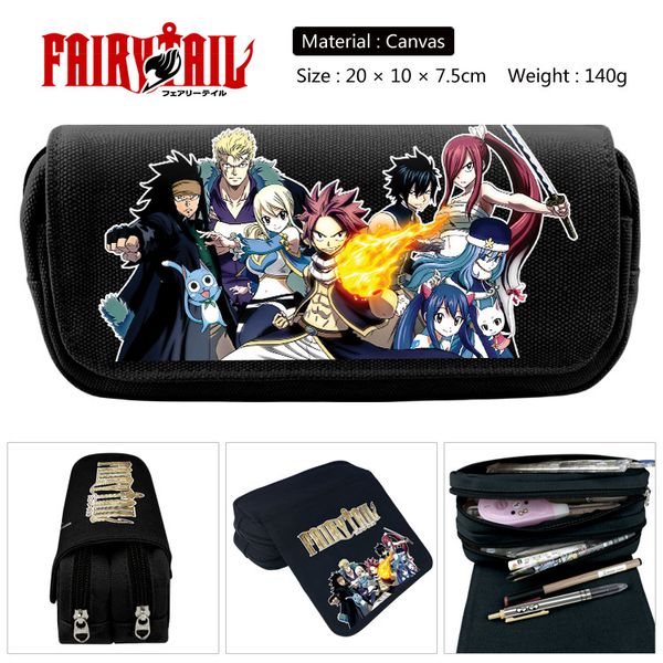 fairy tail cosplay student school stationery bag canvas pen pencil case cosmetic makeup bag gift