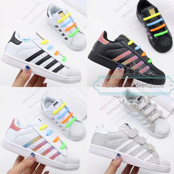 brand superstar kids shoes original white black rainbow baby superstars sneakers originals super star girls boys sports children shoes 22-35
brand superstar kids shoes original white black rainbow baby superstars sneakers originals super star girls boys sports children shoes 22-35