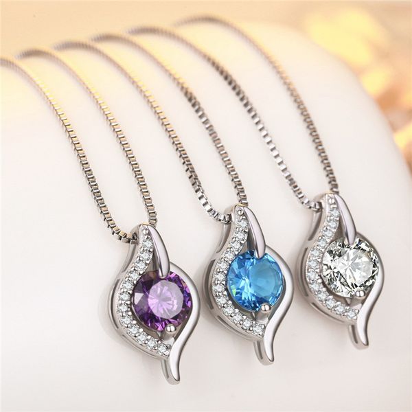 trendy silver 925 women clavicle necklace jewelry female charm crystal pendant necklace for princess bridal wedding accessories
trendy silver 925 women clavicle necklace jewelry female charm crystal pendant necklace for princess bridal wedding accessories