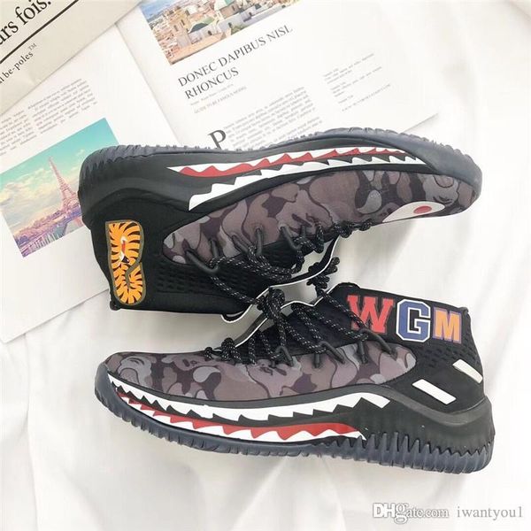 Newest Dame 4 X 2020BAPE Shark Camo Green Man Basketball Shoes WGM Sport Shoes Damian Lillard 4s Authentic Quality Jiont Limited With Box
Newest Dame 4 X 2020BAPE Shark Camo Green Man Basketball Shoes WGM Sport Shoes Damian Lillard 4s Authentic Quality Jiont Limited With Box