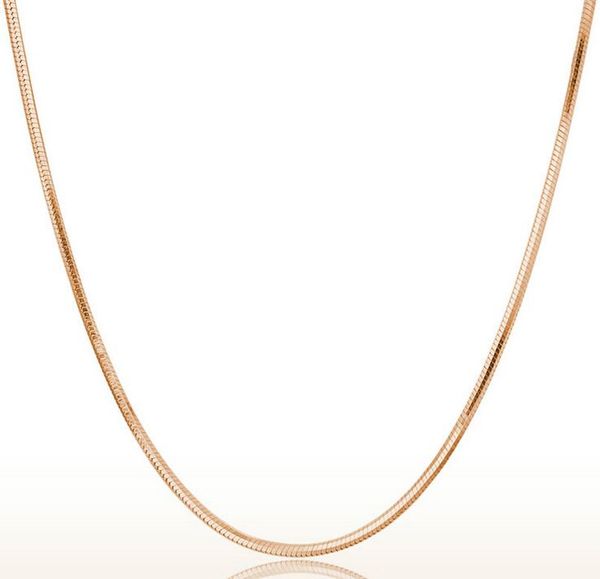 18" 45cm 1.2mm 18k rose gold snake chain necklace 925 sterling silver plated link necklaces for diy jewelry
18" 45cm 1.2mm 18k rose gold snake chain necklace 925 sterling silver plated link necklaces for diy jewelry