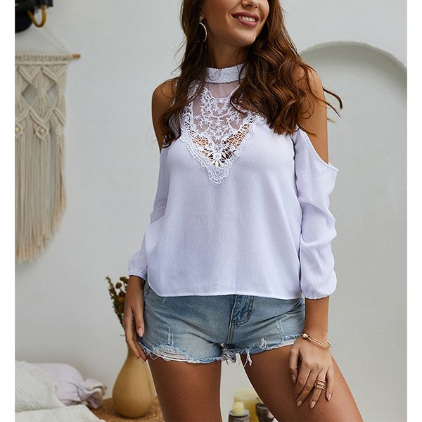 women's blouses & shirts women blouse shirt casual loing sleeve lace patchwork solid color summer ladies loose female blusas sj2043v, White
women's blouses & shirts women blouse shirt casual loing sleeve lace patchwork solid color summer ladies loose female blusas sj2043v, White