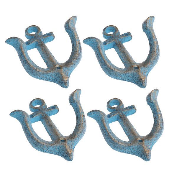 4x cast iron wall hook metal hook rack hanger for bathroom/bedroom/living room, blue, wall mounted, anchor shape
4x cast iron wall hook metal hook rack hanger for bathroom/bedroom/living room, blue, wall mounted, anchor shape