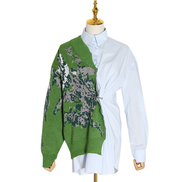 qing mo women knitted patchwork blouse 2020 new fashion women spring irregular blouse female vintage loose zqy2728, White
qing mo women knitted patchwork blouse 2020 new fashion women spring irregular blouse female vintage loose zqy2728, White