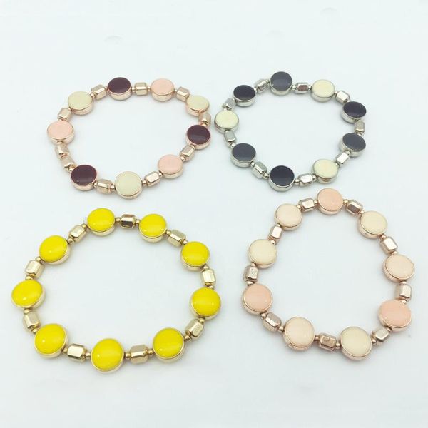 beaded, strands design charm gold color double side enamel round circle stretch bracelet for women party gift jewelry, Black
beaded, strands design charm gold color double side enamel round circle stretch bracelet for women party gift jewelry, Black