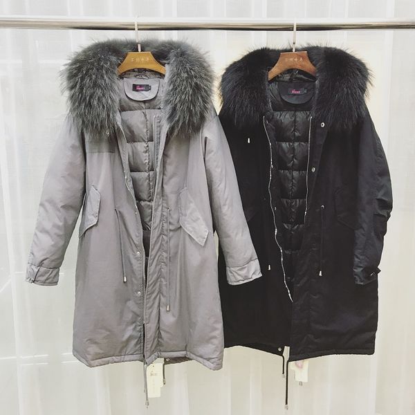 big real natural raccoon fur 2019 new winter coat jacket women long female coat white duck down jacket plus size warm parka, Black
big real natural raccoon fur 2019 new winter coat jacket women long female coat white duck down jacket plus size warm parka, Black