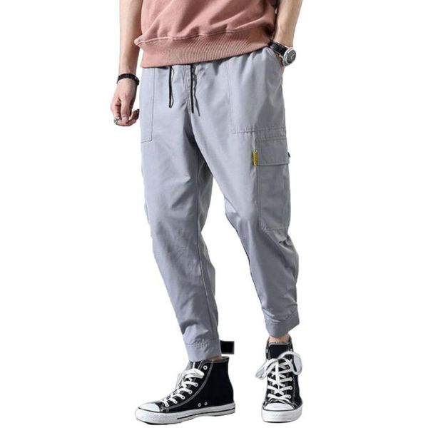 casual men joggers solid color drawstring multi pockets hook loop ankle tie cargo pants overalls sweatpants, Black
casual men joggers solid color drawstring multi pockets hook loop ankle tie cargo pants overalls sweatpants, Black