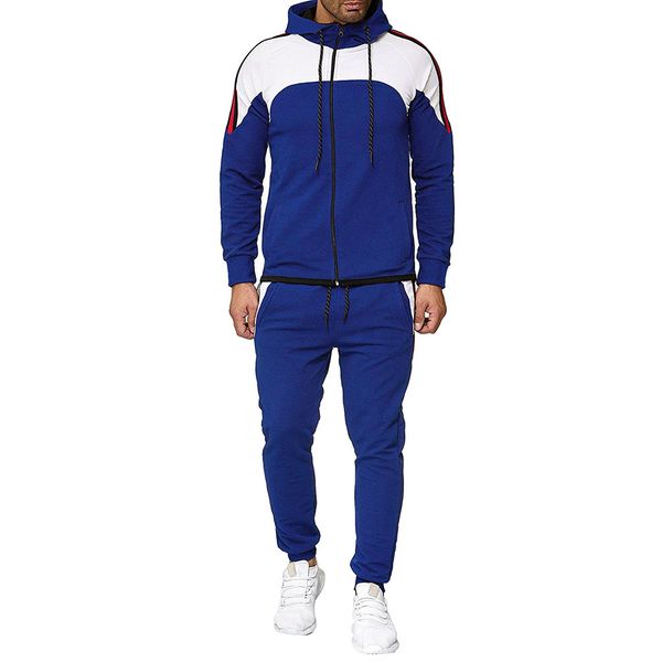 autumn men's new pleated zipper stitching long-sleeved hooded sweater pants suit blue white stitching sports elastic suit#lr3, Gray
autumn men's new pleated zipper stitching long-sleeved hooded sweater pants suit blue white stitching sports elastic suit#lr3, Gray